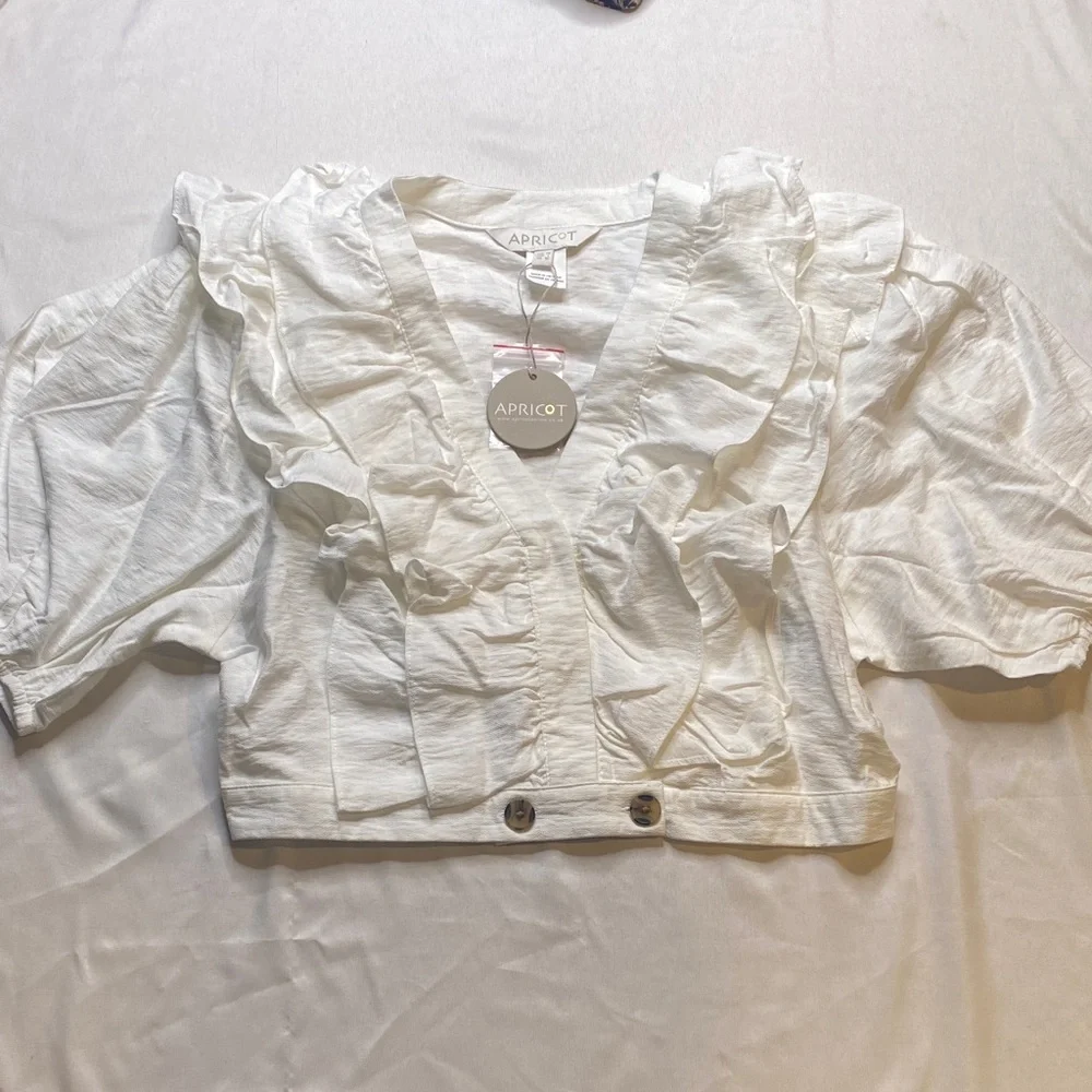 APRICOT Ivory Ruffle Top - Picture 1 of 14